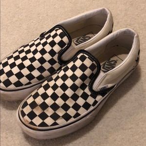 VANs platform checkered slide on sneakers